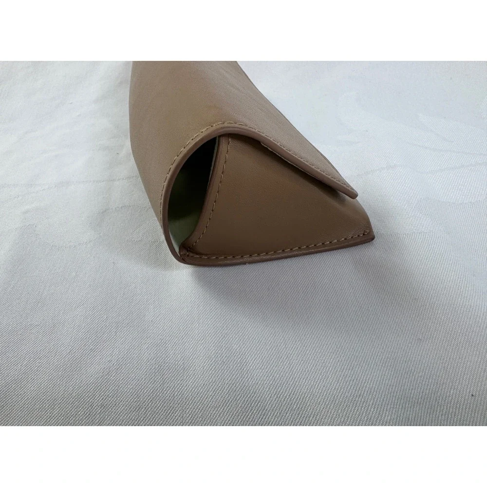 Burberry London England Tan Leather‎ Triangular Eyeglasses Sunglasses Case
